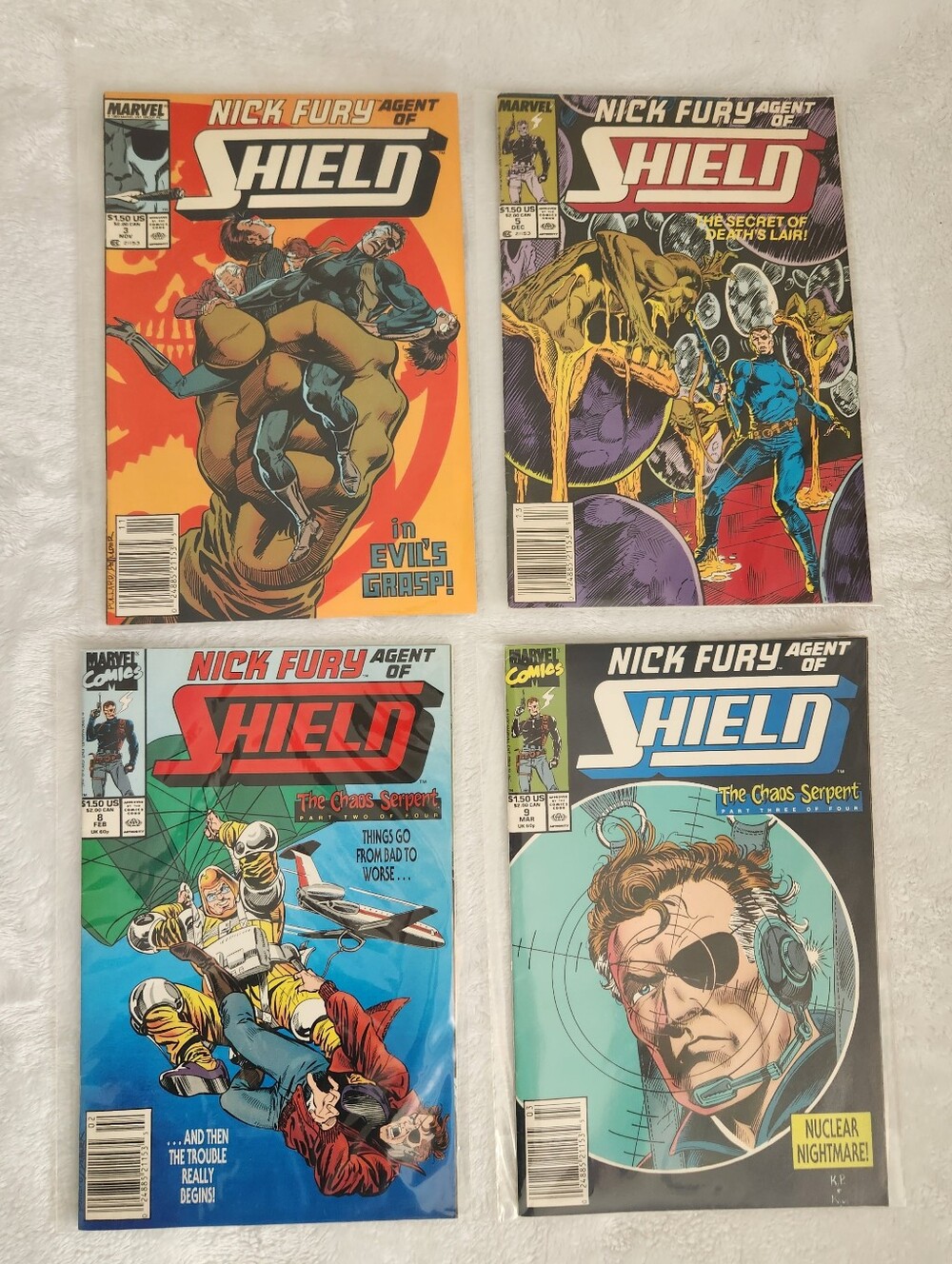 Nick Fury Agent of SHIELD #3 #5 #8 #9 Marvel Vintage 4 Comic Book Lot Spy Action
